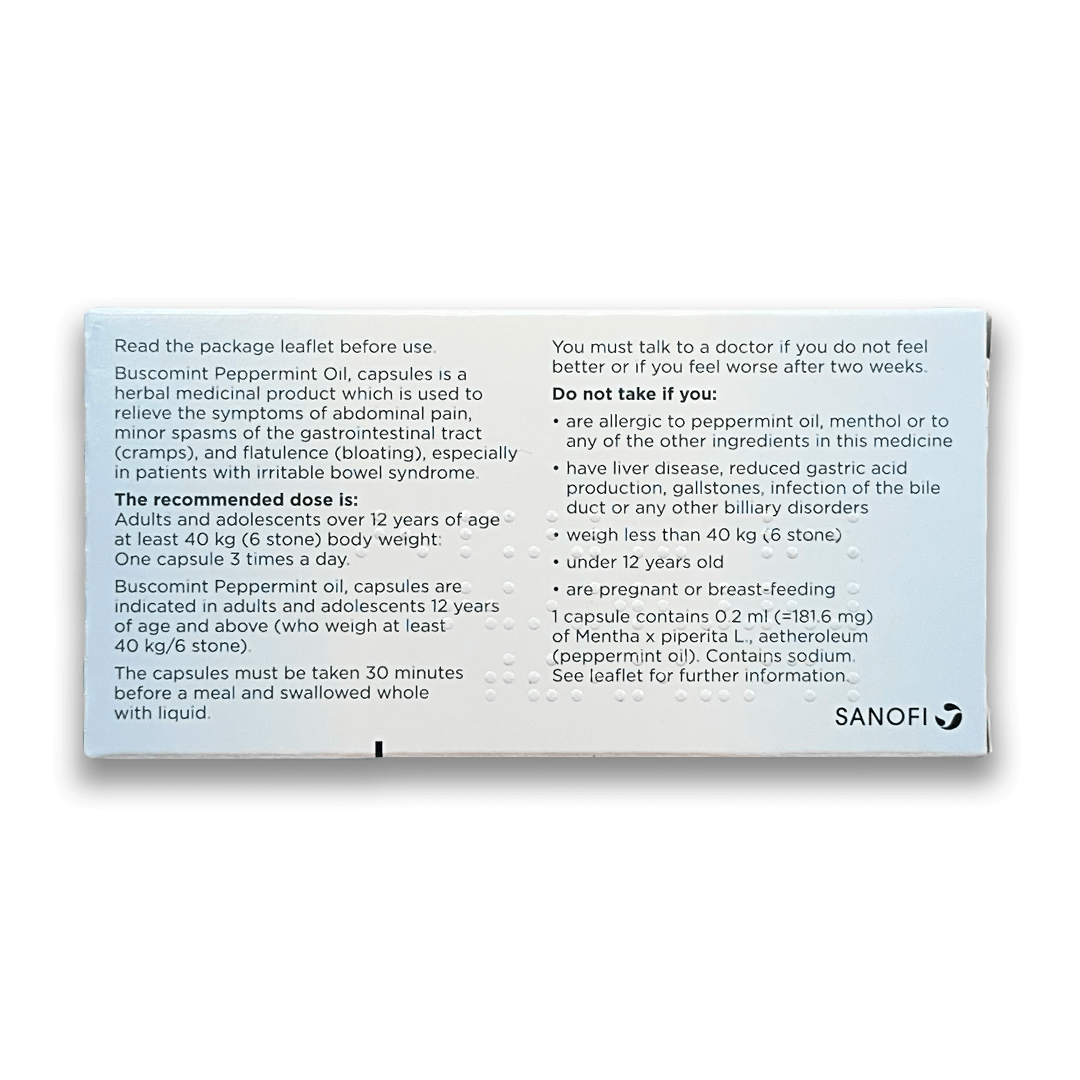 Buscomint Peppermint Oil 0.2ml G/R 24 Capsules - Rightangled