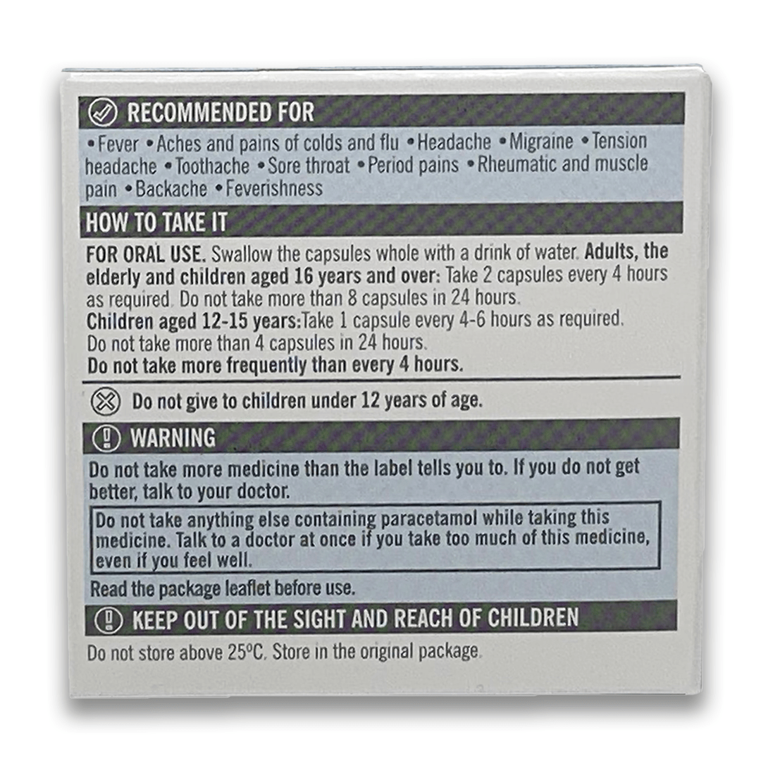 Paracetamol 500mg Capsules - Rightangled