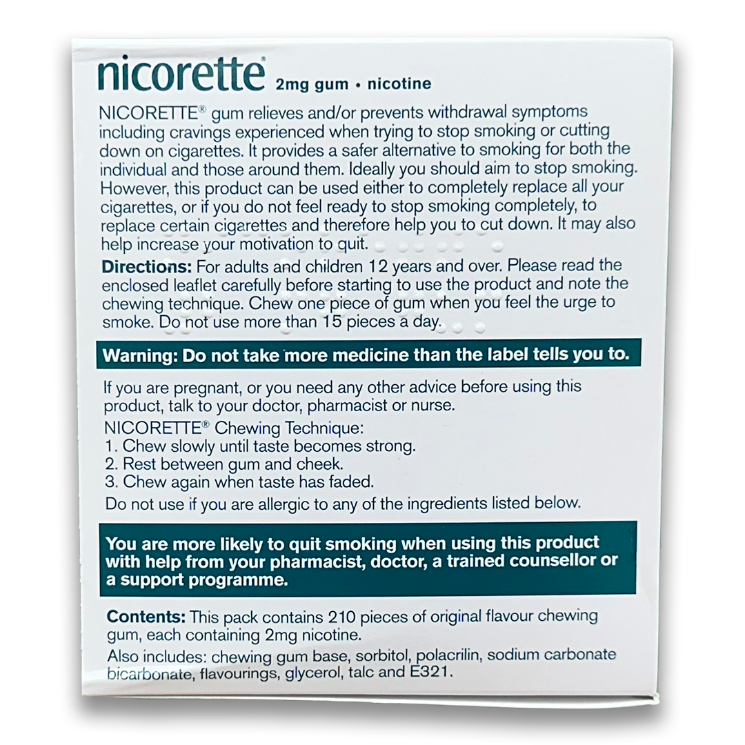 Nicorette gum (Nicotine)