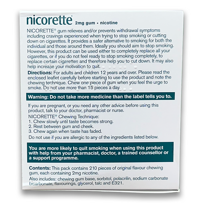 Nicorette gum (Nicotine)