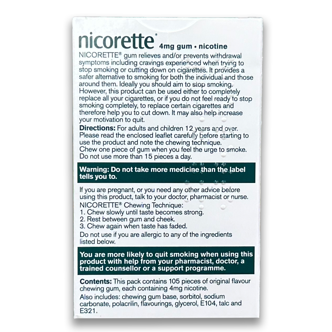 Nicorette gum (Nicotine)