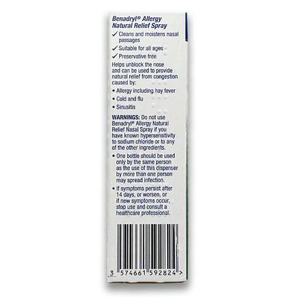 Benadryl Allergy Natural Relief Nasal Spray - Rightangled