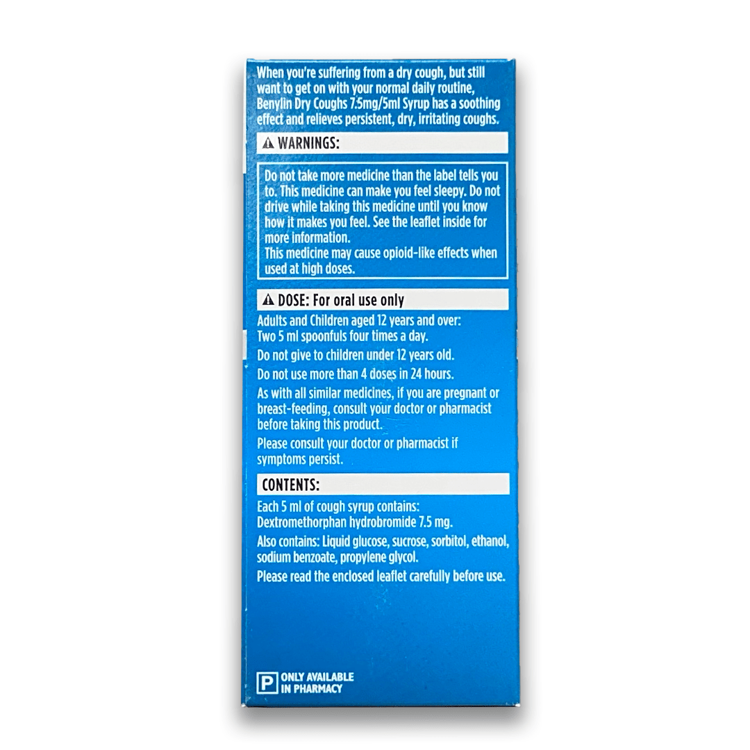 Benylin Dry Coughs 7.5mg/5ml Syrup - Rightangled