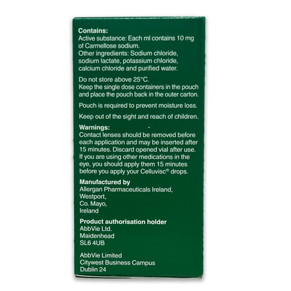 Celluvisc 1% eye drops - Rightangled