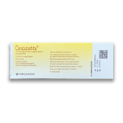 Cerazette 75mcg Tablets - Rightangled