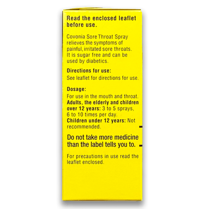 Covonia Sore Throat 0.2%/0.05% Oromucosal Menthol Spray - Rightangled