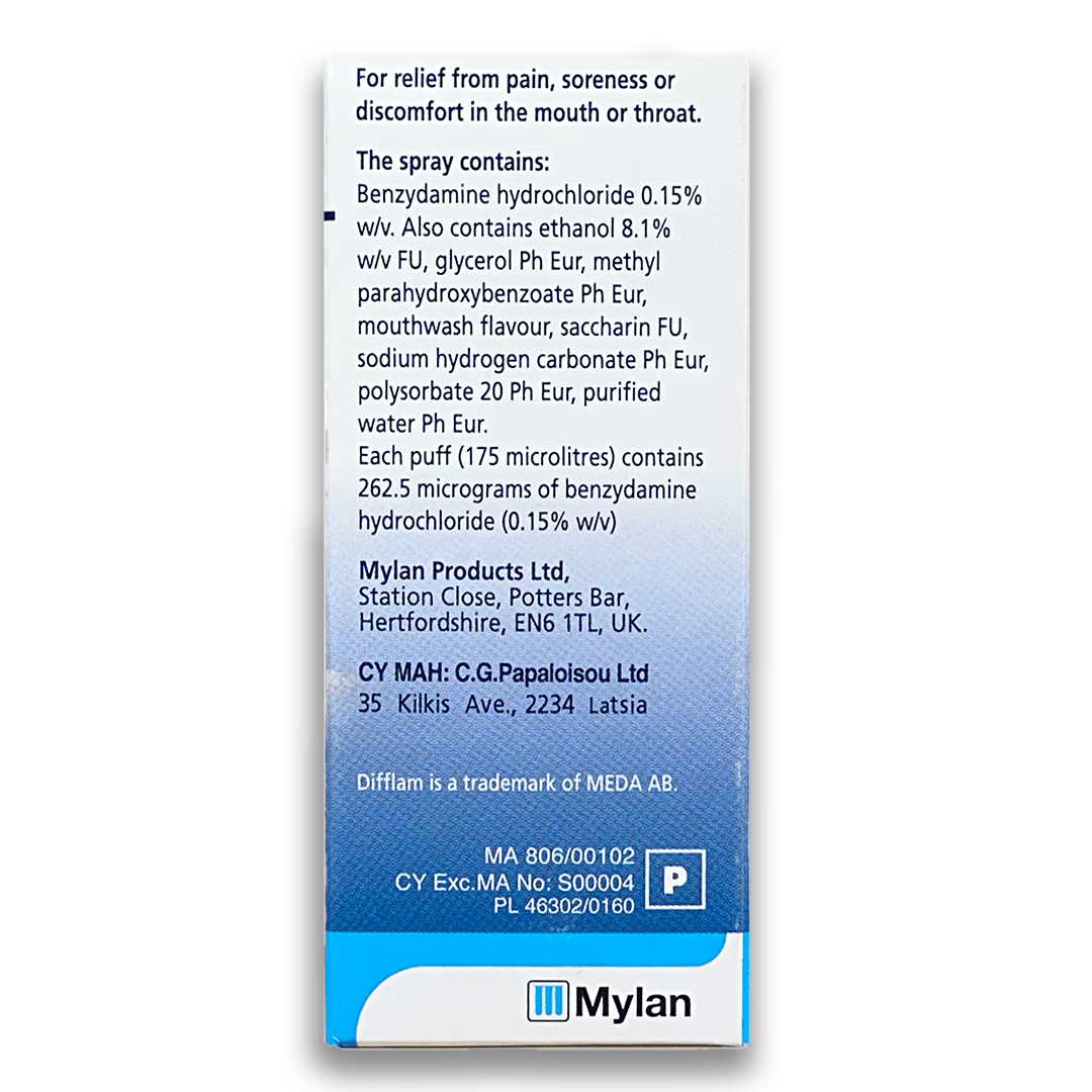 Difflam 0.15% Oral Spray - Rightangled