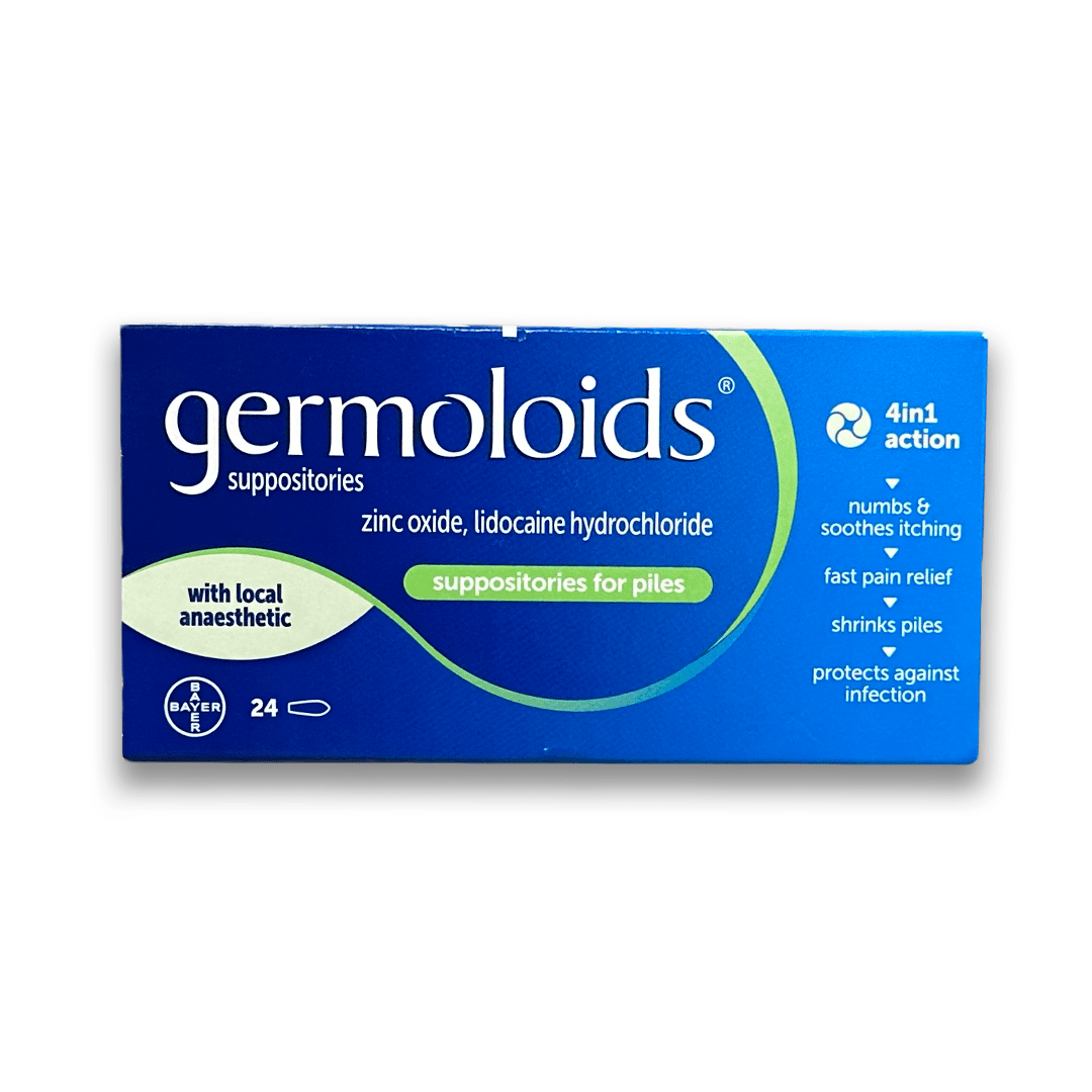 Germoloids Haemorrhoids 24 Suppositories - Rightangled