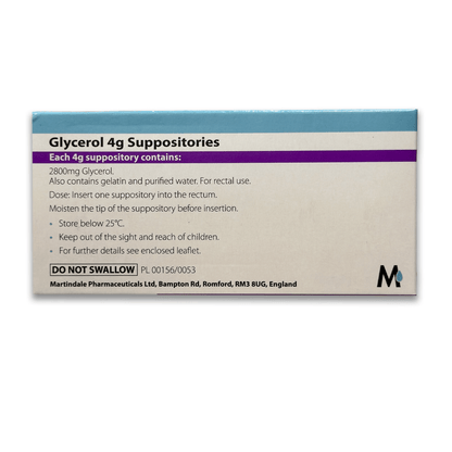 Glycerol 4g Suppositories - Adults - Rightangled
