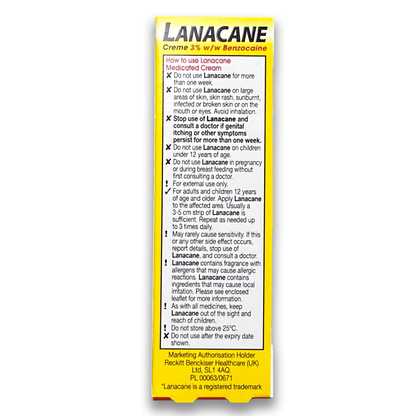 Lanacane 3% Benzocaine Cream - Rightangled
