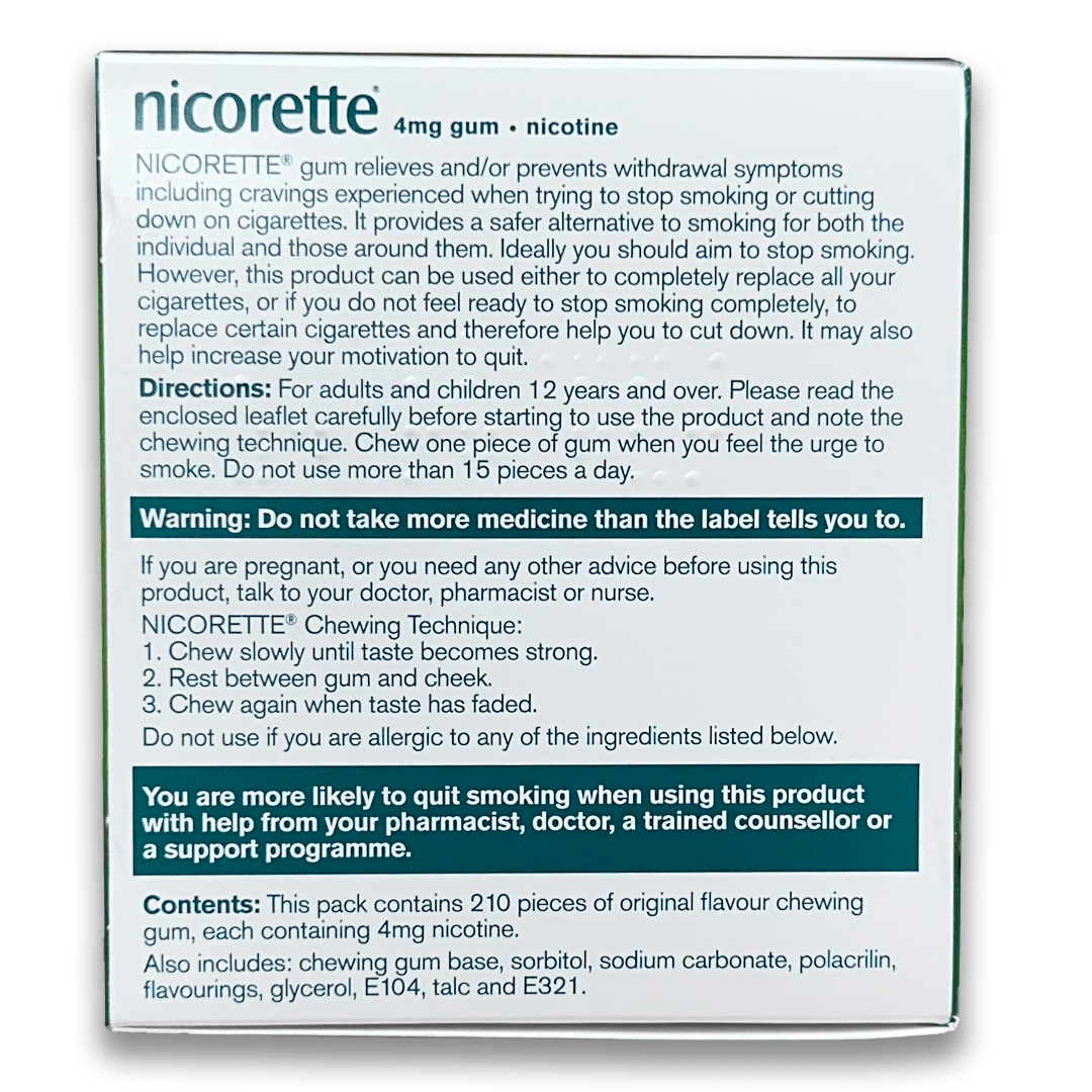 Nicorette gum (Nicotine) - Rightangled
