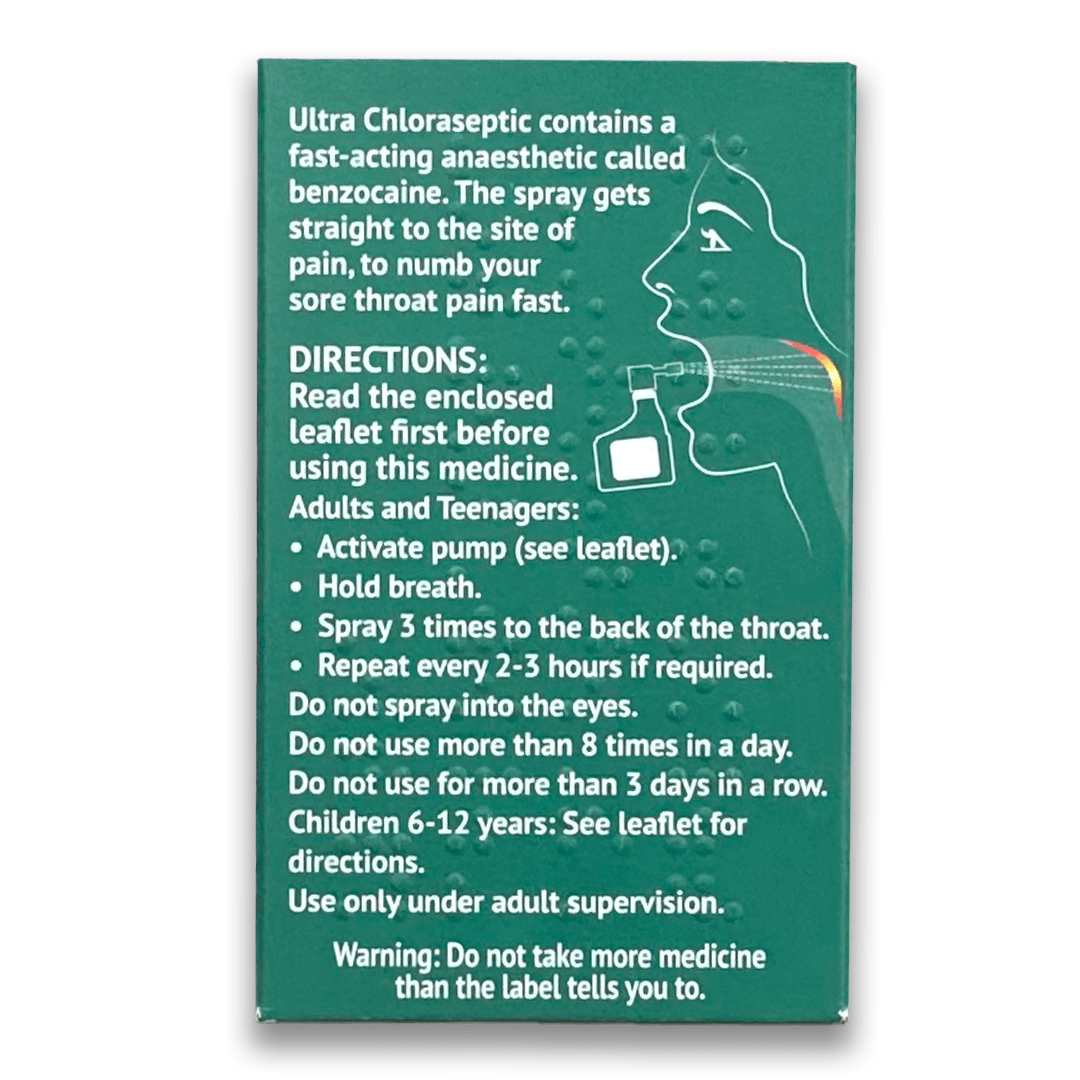 Ultra Chloraseptic Menthol Throat Spray - Rightangled