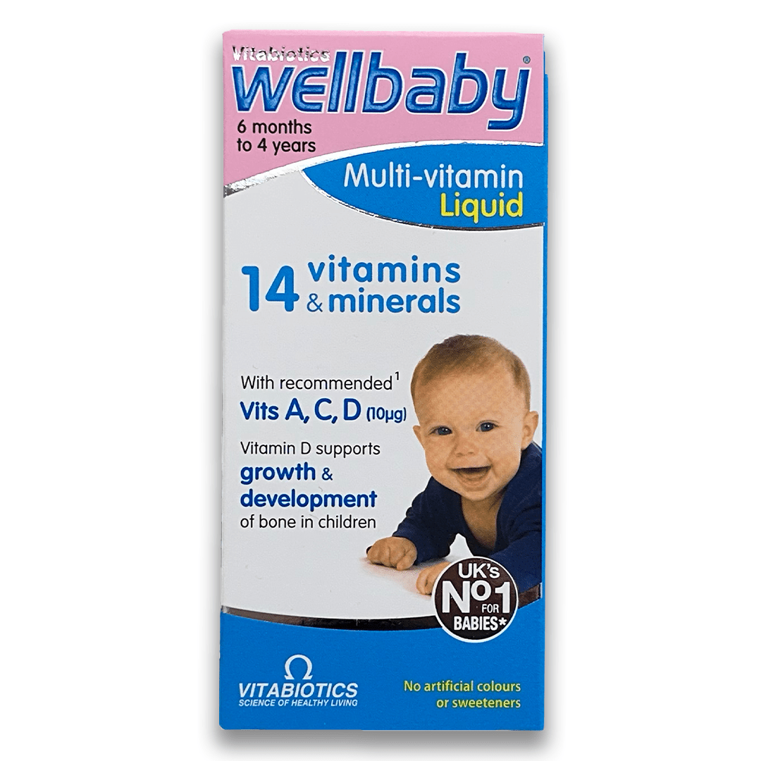 Vitabiotics Wellbaby Multi - Vitamin Liquid 6 Months to 4 Years 150ml - Rightangled